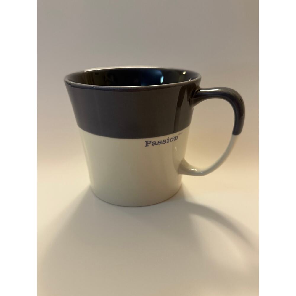 Starbucks Passion Tazo Tea Cup Mug 2010 Bone China White & Violet-Gray